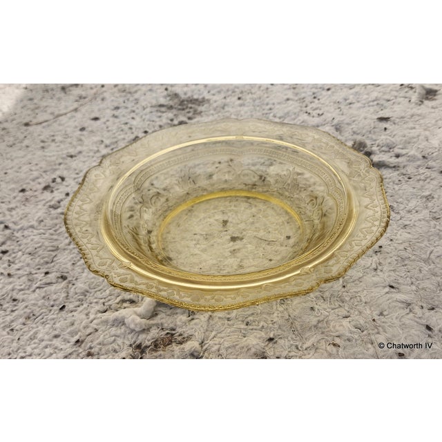 Traditional 5 Art-Deco Federal Glass Co 1930s Depression Era Amber Spoke Patrician Bowls For Sale - Image 3 of 9