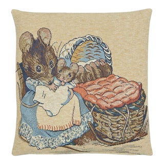 Hunca Munca Tapestry Cushion With Feather Filler - 33x33cm (13"x13") For Sale