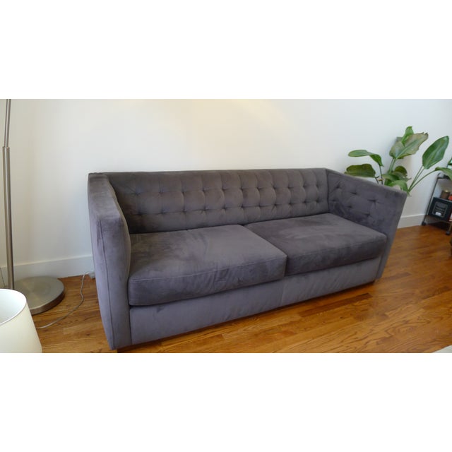 West Elm Performance Velvet Shadow Rochester Sofa Chairish