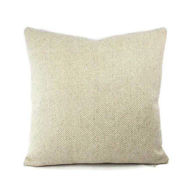 Cream Gp & J Baker Braddock in Oatmeal Pillow Cover For Sale - Image 8 of 8