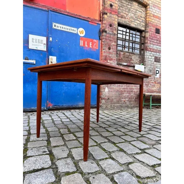 Extendable Dining Table in Teak For Sale - Image 3 of 11