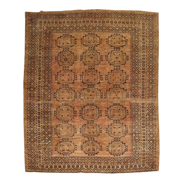Early 20th Century Rustic Tribal Ersari Rug - 7'10" x 9'9" For Sale