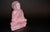 Indian Natural Rose Quartz Buddha Statue Pink Gemstone For Sale - Image 3 of 10