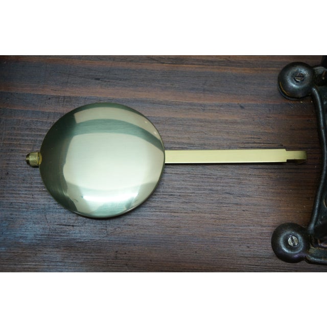 Antique German Junghans Vienna Mahogany Converted Battery Power Clock 31" For Sale - Image 17 of 18