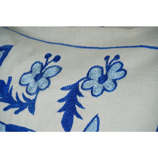 Blue Suzani Deer Pillow Cover - A Pair For Sale - Image 4 of 6
