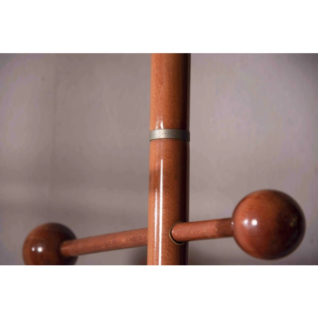 Floor Ceiling Hangers with Spherical Elements in Walnut, 1970s, Set of 2 For Sale - Image 11 of 13