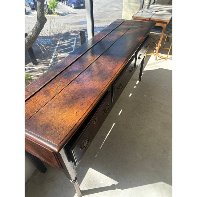 Brown English Oak Dresser Base / Sideboard, 18th Century For Sale - Image 8 of 11