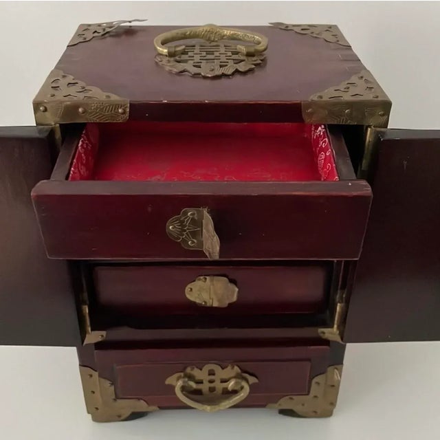 Antique Rosewood Brass Bound Jewelry Box, Circa 1825