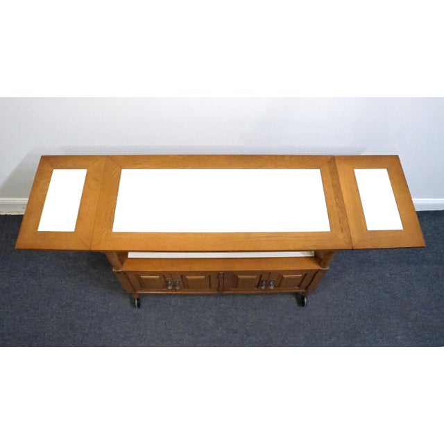 Brown Unique Furniture Solid Oak Southwestern Mediterranean 64" Drop Leaf Server Buffet 5562 - American Fiesta Finish For Sale - Image 8 of 16