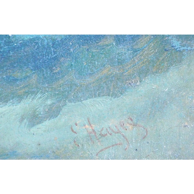 Edwin Hayes (Irish, 1819-1904), Boats on Turbulent Sea, Oil on Canvas For Sale - Image 4 of 4