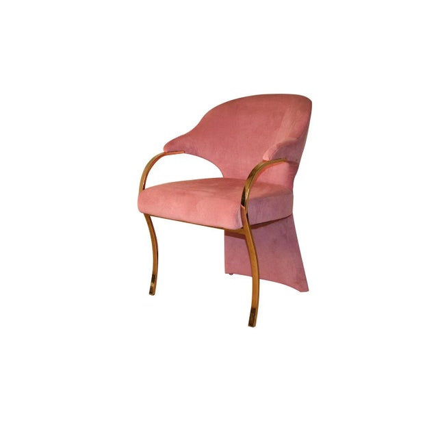 Vintage Carson’s Art Deco Hollywood Regency Brass Arm Cantilever Chair For Sale - Image 12 of 12