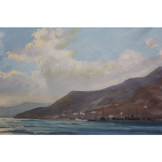 Vintage v Blanch Costa Brava Spanish Coastal Seascape Oil Painting 37" For Sale - Image 9 of 12