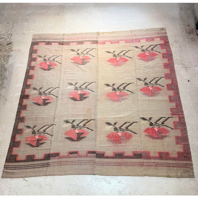 Antique Greek Handwoven Flatweave Kilim With Stylized Floral Motifs, C. 1900 For Sale In Los Angeles - Image 6 of 7