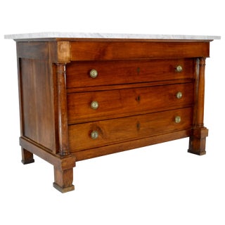 19th Century French Louis Philippe Marble-Top Commode For Sale