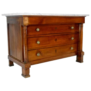 19th Century French Louis Philippe Marble-Top Commode