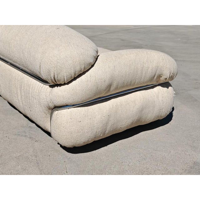 Metal Mid-Century Modern Sesann Sofa attributed to Gianfranco Frattini for Cassina, Italy, 1970s For Sale - Image 7 of 12