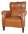 1960s German Cognac Leather Lounge Chair With Tufted Back For Sale