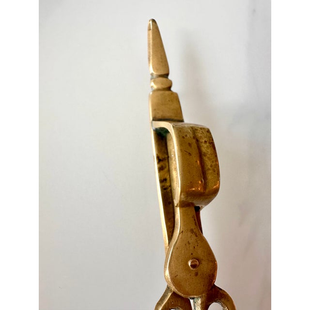 Vintage Ornate Brass Candle Wick Trimmer & Snuffer Scissors For Sale - Image 15 of 17