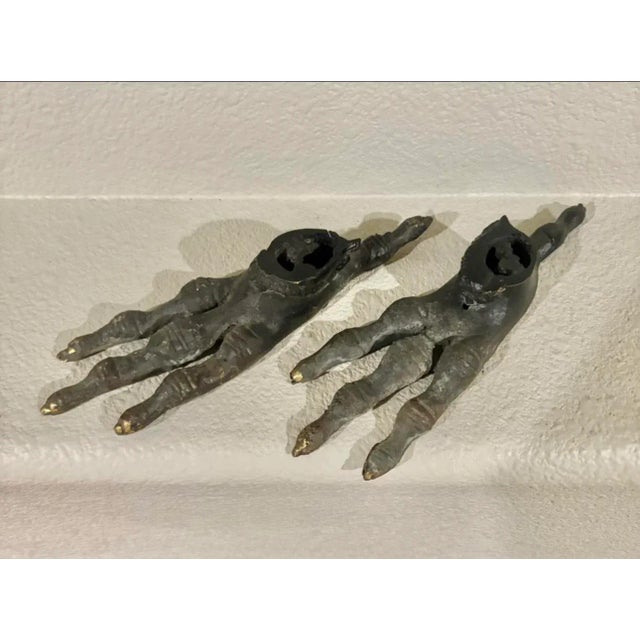 Unique Pair of Bronze Chicken Feet, Convert Into Candle Sticks For Sale - Image 6 of 6