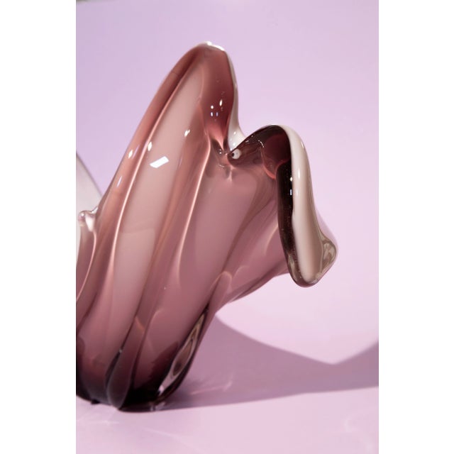 Vintage Late 20th Century Twirly Opaline Centerpiece, Murano Style For Sale - Image 9 of 10