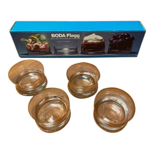 Vintage Boda Flagg Small Fruit Dessert Bowl by Kosta-Boda in Orig. Box Set of 4