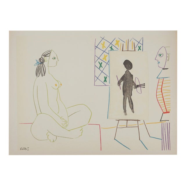 Pablo Picasso, The Costumed Painter and His Model, Lithograph For Sale