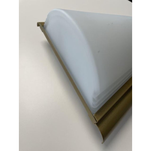 Art Deco 1990s Modern Italian Brass & Opal Glass Wall Sconces by Victoria - a Pair For Sale - Image 3 of 6