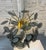 Metal Large Chandelier in Brass with Smoked Murano Glass Discs For Sale - Image 7 of 9