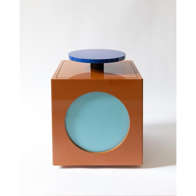 Toy boy side table in glossy lacquered mdf by softhouse dimensions: d 42 x w 42 x h 55 cm. Materials: mdf. Versatile and...