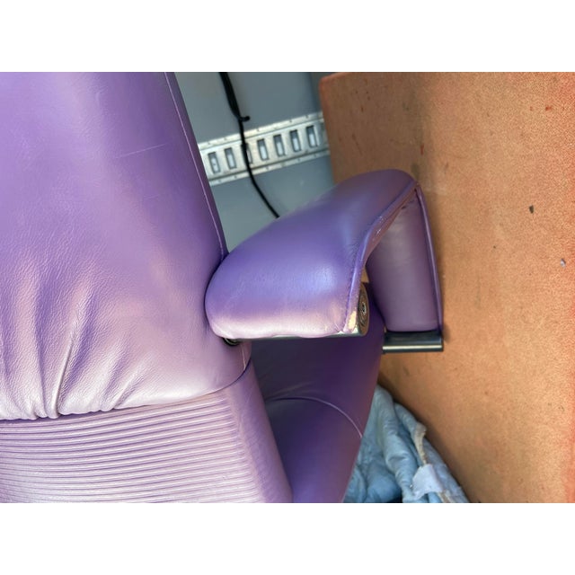 1990s Mario Bellini Vitra Figura Post Modern Purple Leather Desk Chair For Sale In Sacramento - Image 6 of 12