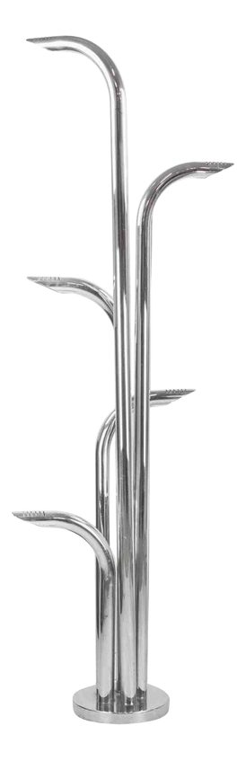 Vintage Chromed 5-Light Floor Lamp, Italy, 1970s