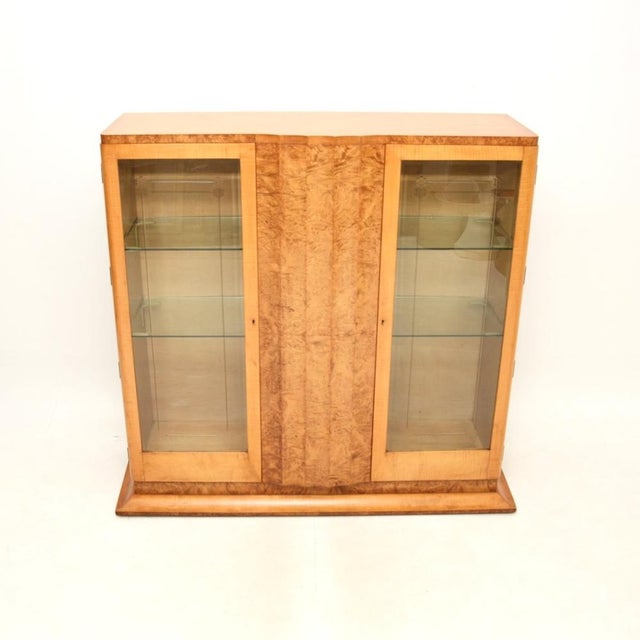Art Deco Burr Walnut and Sycamore Bookcase attributed to Harry and Lou Epstein, 1930s For Sale - Image 4 of 11