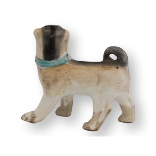 English Antique Staffordshire Porcelain Pug Dog For Sale - Image 3 of 6