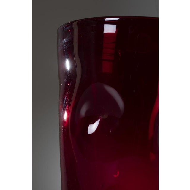 1950s Empoli Glass Vase in Ruby Red, Italy, 1950s For Sale - Image 5 of 10
