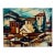 Henry Emil Salloch Original Pastel on Paper Mid-Century Cubist Village, 1961. For Sale