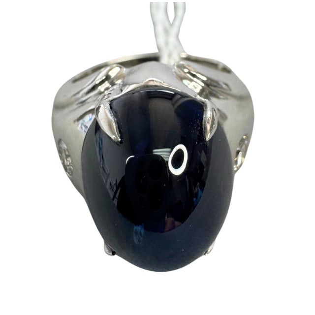 Contemporary 21.57 CTW Thai Sapphire & Diamond 14k White Gold Ring, Size 7 For Sale - Image 3 of 11