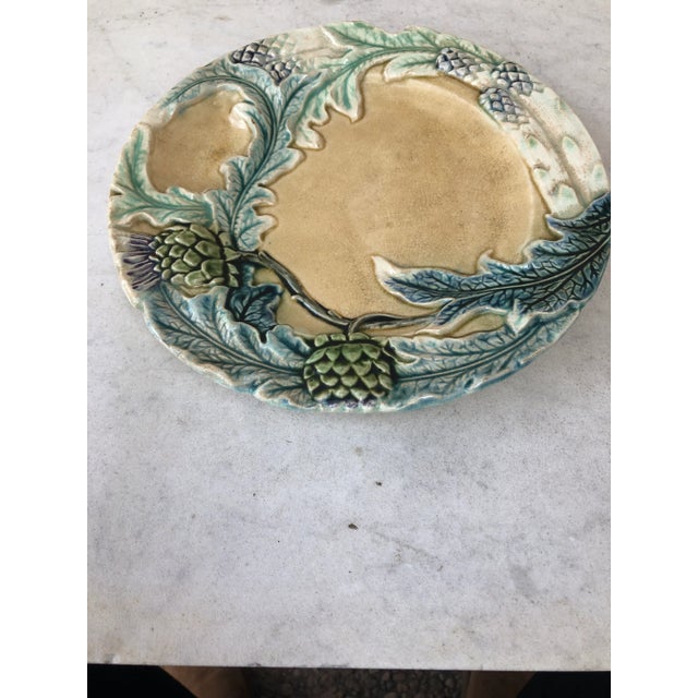 C.1890 Majolica Asparagus Plate Fives Lille For Sale - Image 4 of 9