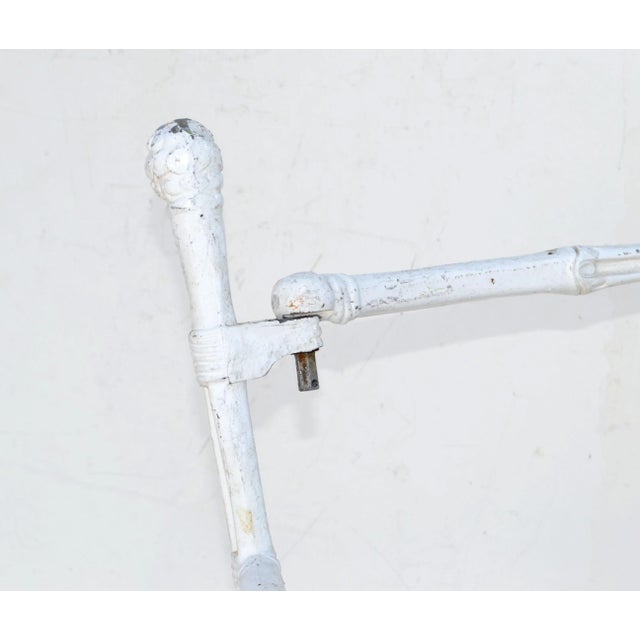 Metal Large French Maison Jansen Steel Faux Bamboo Lounge Chairs Distressed Look Pair For Sale - Image 7 of 13