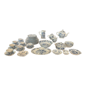 Vintage Blue Danube Onion Dinnerware Set- 53 Pieces