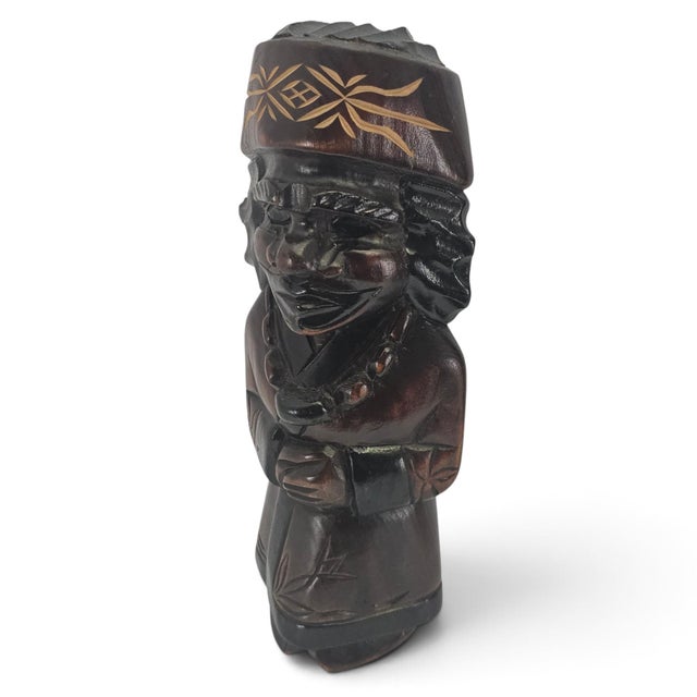 1950s Japanese Ainu Hand-Carved Wood Figures, Hokkaidō, Pair For Sale In San Francisco - Image 6 of 12