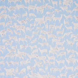 Sample - Schumacher Fauna Wallpaper in Slate Blue