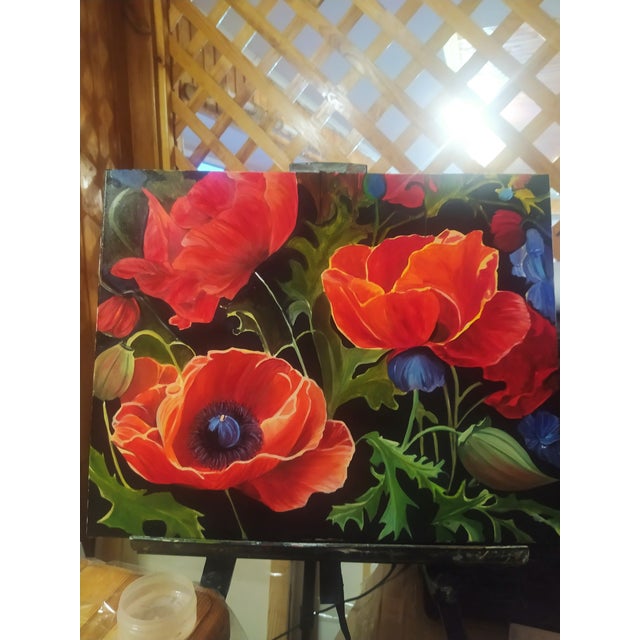 Zoriana Pavlyshyn Original Oil Painting “Poppies” – Renaissance Still Life For Sale - Image 11 of 11