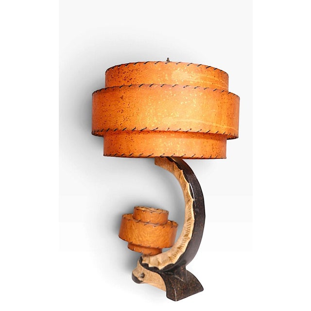 Tan 1950s Mid-Century Modern Plaster Table Lamp For Sale - Image 8 of 16