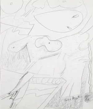 Untitled IV, Knox Martin Graphite on Paper, Signed in Pencil L.r.