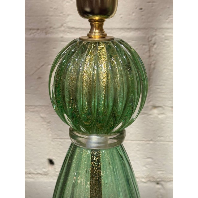 Green Modern Green Murano Glass Lamps - Pair For Sale - Image 8 of 9