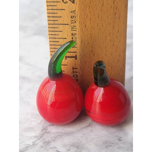 Pair of Vintage Blown Glass Cherries For Sale - Image 9 of 9