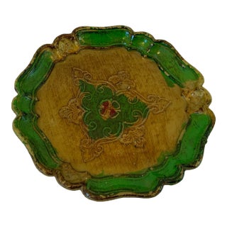 Vintage Italian Gilt Wood Wine Bottle Coaster For Sale