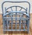 Blue Vintage Periwinkle Blue Rattan Magazine Rack For Sale - Image 8 of 12