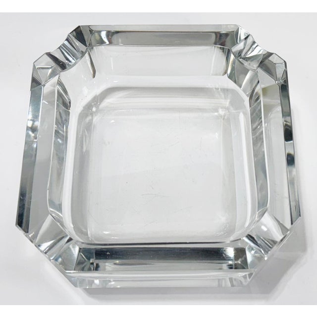Vintage Glass Square Cut Ashtray or Catchall Dish For Sale - Image 4 of 9