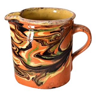 19th Century Marbled Glazed Pitcher For Sale